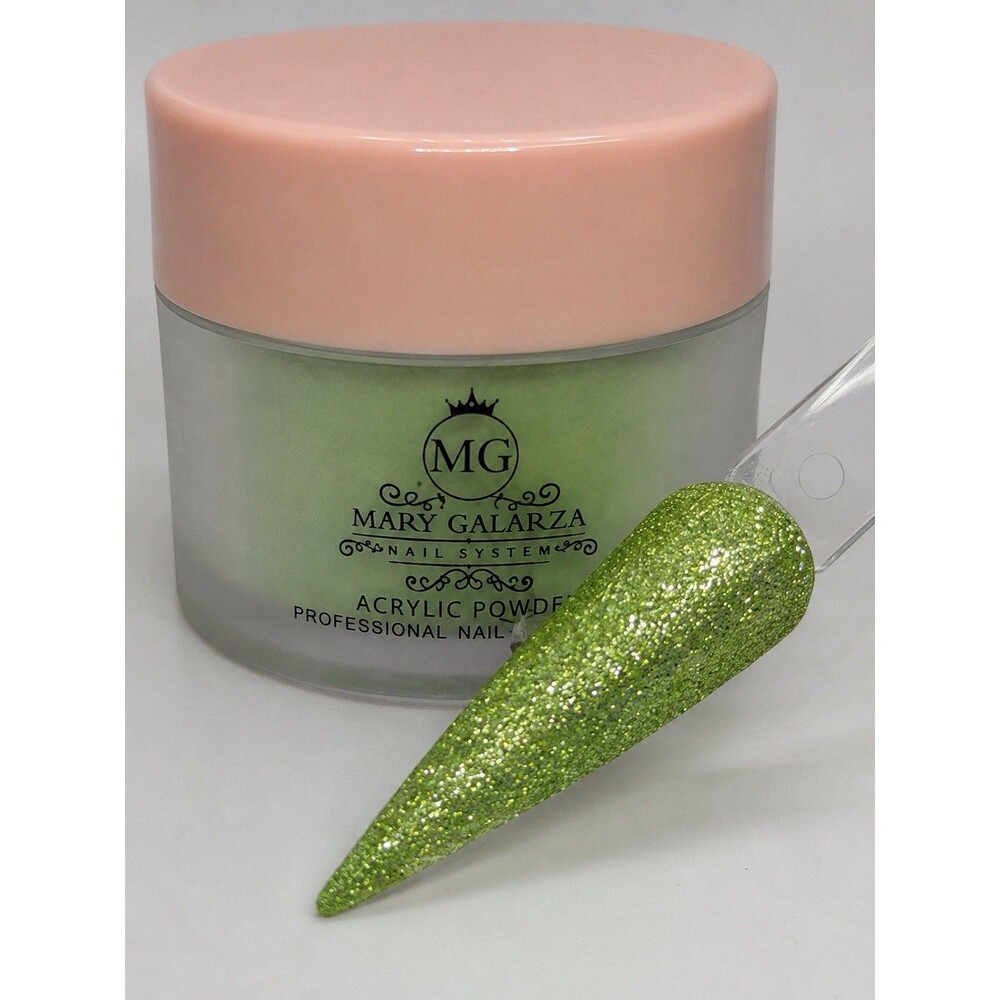 Mary Galarza Nail System Acrylic Powder Glitter Color Powder Green Spruce it up